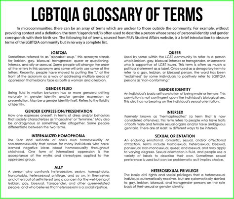 Lgbtq Glossary Printable