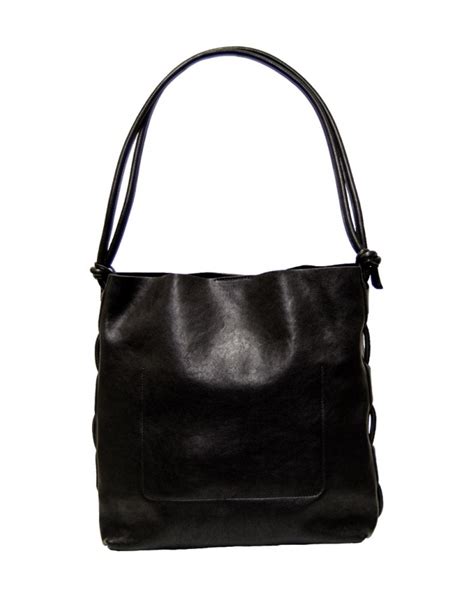 Il Bisonte Shoulder Bag In Black Vintage Leather