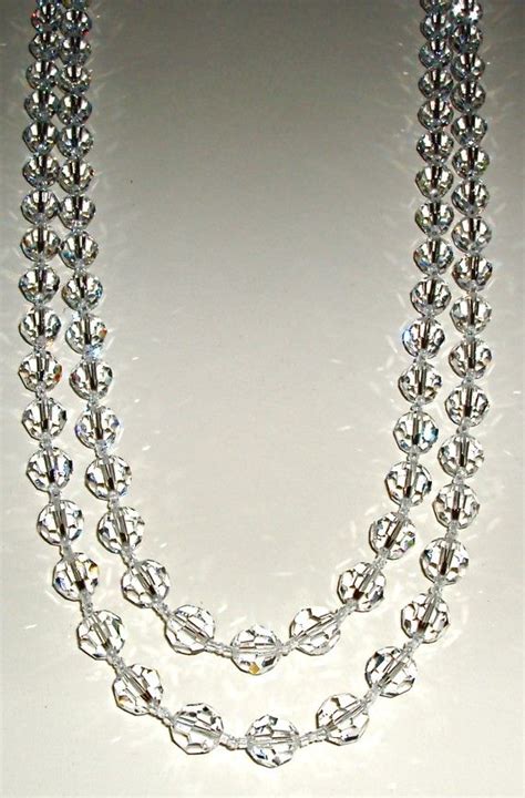 Spectacular Extra Long Non Ab Swarovski Crystal Necklace 189