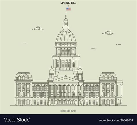 Illinois State Capitol In Springfield Usa Vector Image