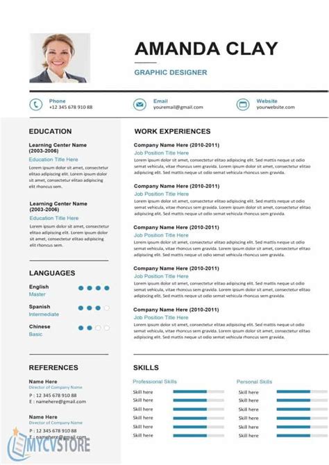 Clean Resumecv Template Download For Word