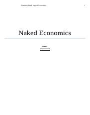 Naked Economics Running Head Naked Economics Naked Economics Babe Naked Economics