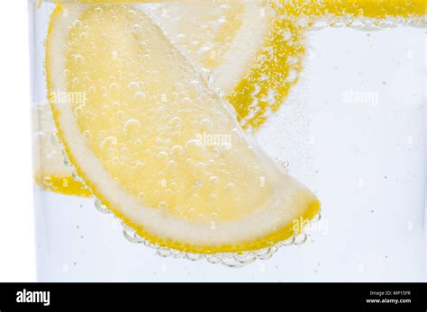 Two Slices Of Fresh Lemon In Lemonade Stock Photo Alamy