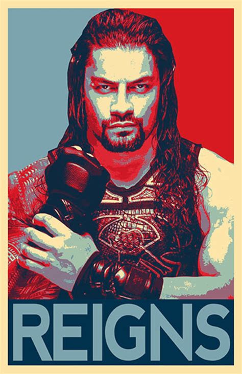 Roman Reigns Illustration Wwe Wrestler Fitness Pop Art Home Etsy