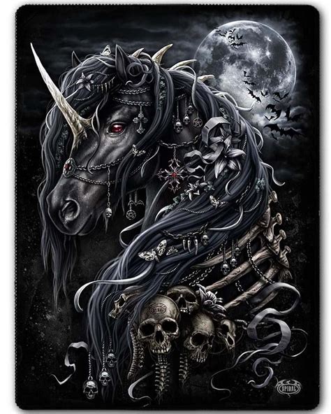Dark Unicorn Blanket Arte Unicórnio Produção De Arte Desenhos Arte