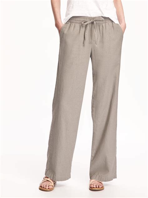 Mid Rise Linen Blend Pants For Women Old Navy Linen Blend Pants