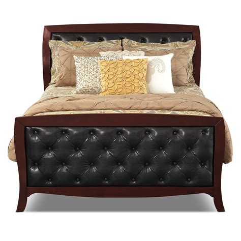 Jaden Merlot Upholstered Bed Value City Furniture And Mattresses