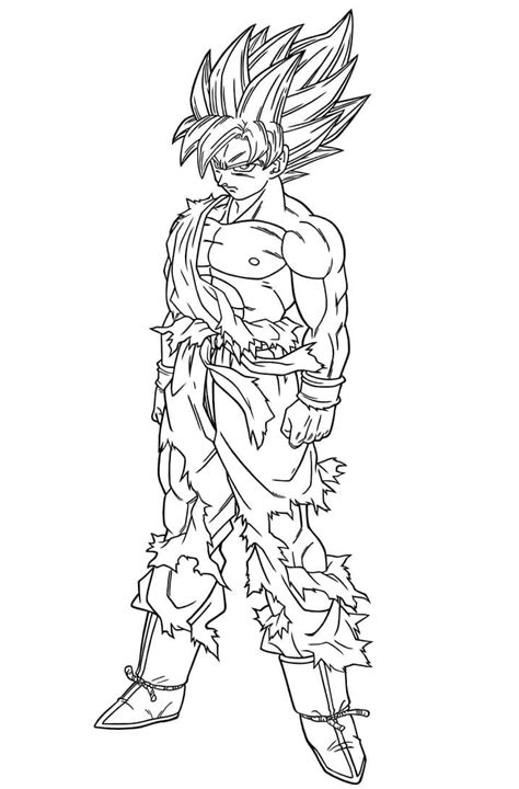 Son Goku In Anime Dragon Ball Z Coloring Page Download Print Or