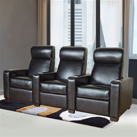 You'll receive email and feed alerts when new items arrive. Black 3 Seater Home Theatre Leather Recliner Sofa Living Room