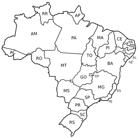 Mapa do Brasil para Colorir Imagens Download Grátis