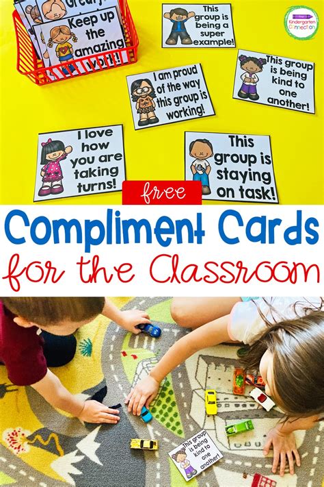 Free Compliment Cards For The Classroom The Kindergarten Connection