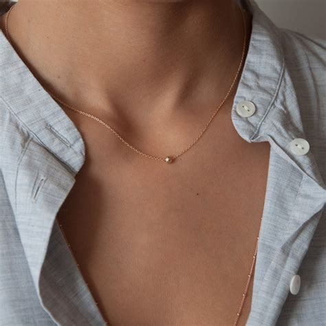 A Pretty Minimalistic Ball Necklace Made With A Simple 14k Ball Bead