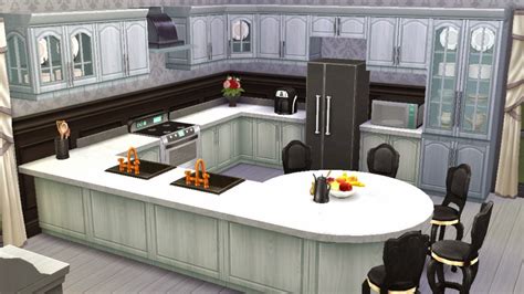 Sims 4 Room Download Blackandwhite Kitchen Sanjana Sims Studio
