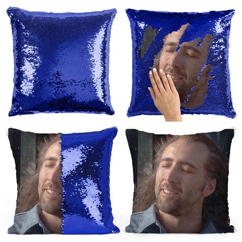 The Nicolas Cage Con Air Sequin Pillow Sequin Pillowcase Two Etsy
