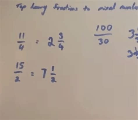 Improper Fractions To Mixed Numbers Video Corbettmaths