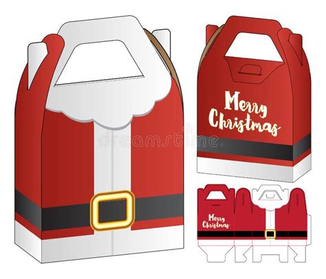 Santa Claus Christmas Caja Plantilla De Empaquetado Ilustración del