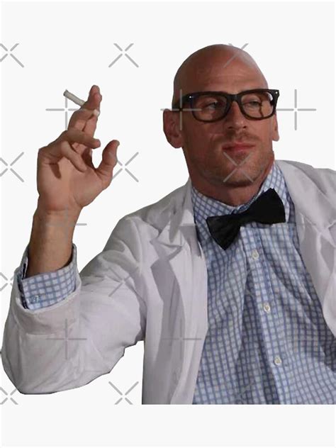 Johnny Sins Evil Smoking Scientist Doctor Funny Sticker For Sale