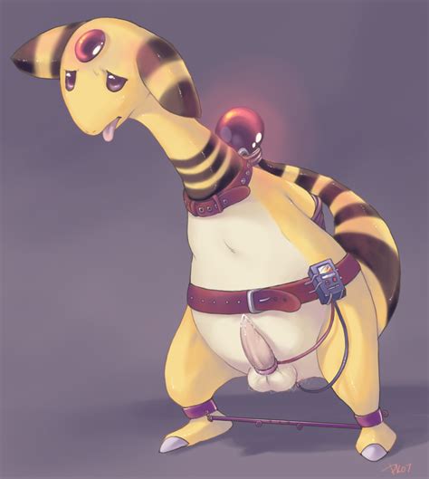 Rule 34 2009 Ampharos Anthro Arms Behind Back Barefoot Beige Skin