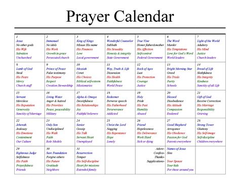 A Prayer Calendar Snickelscorner