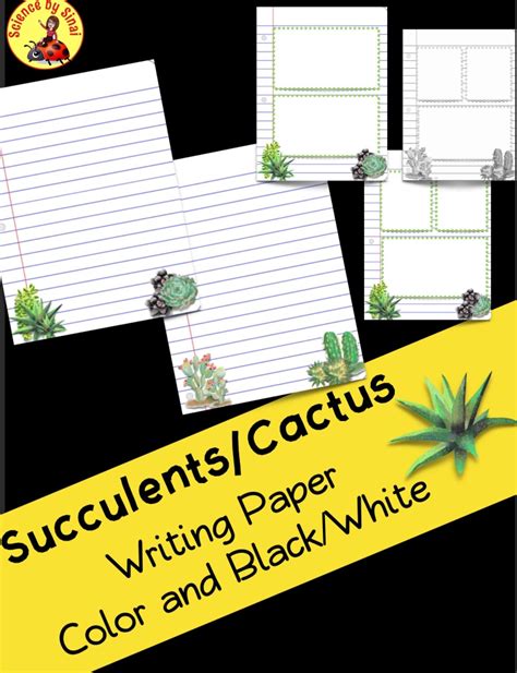 Writing Paper Succulentscactus Creative Stations Letters Lab