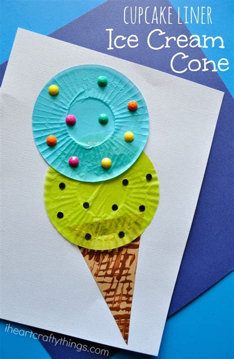 Cupcake Liner Ice Cream Cone Kids Craft I Heart Crafty Things