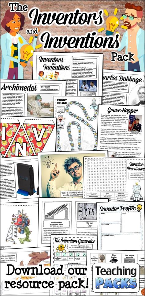 The Inventors And Inventions Pack Resources For Teachers And