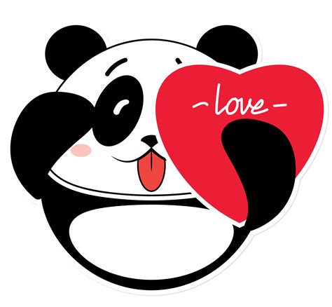 Panda Love Valentine Cartoon Cute 17189087 Png