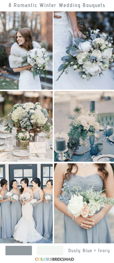 8 Romantic And Gorgeous Winter Wedding Bouquets Blue Winter Wedding