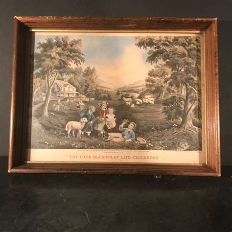 The Four Seasons Of Life Childhood Currier And Ives Antique
