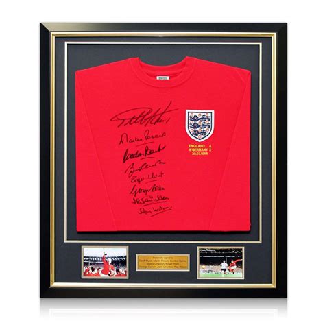 England 1966 World Cup Winning Team Signed Shirt In Deluxe Black Frame