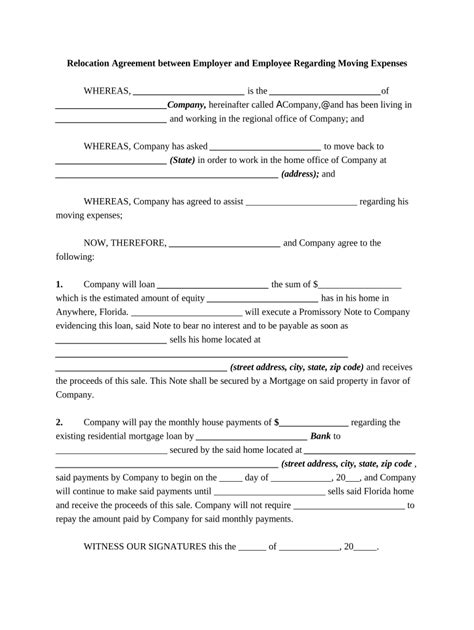 Relocation Agreement Doc Template Pdffiller
