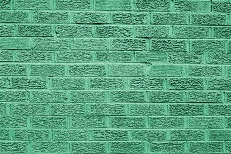 Green Colored Brick Wall Texture Picture Free Photograph Photos