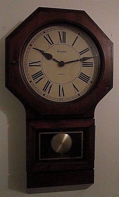 Bulova Solid Wood Regulator Style Wall Clock Wdark Walnut Stain 25