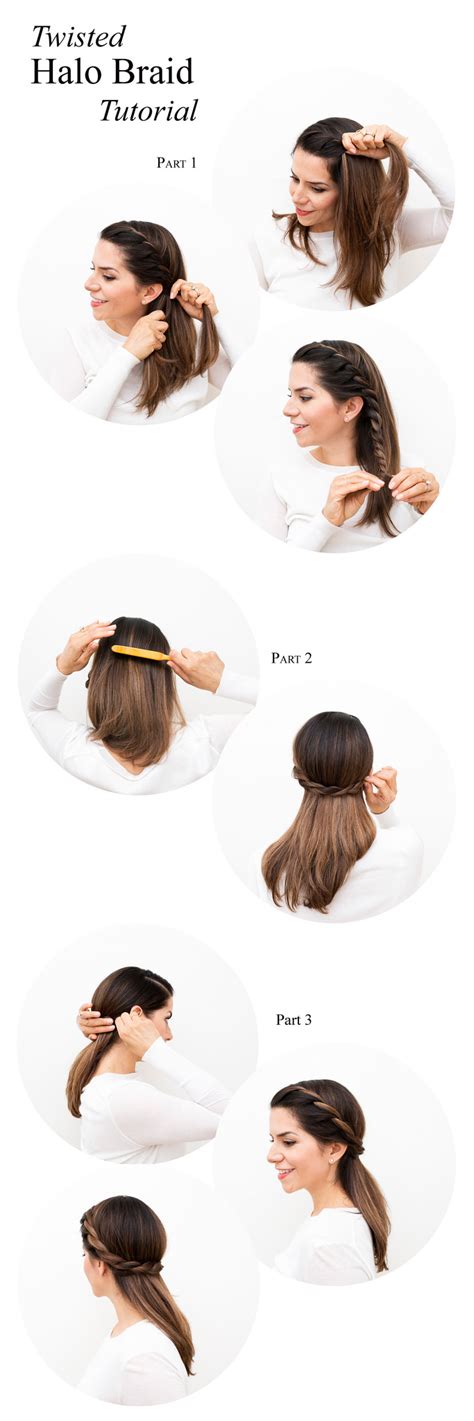 This video by luxy hair is great for both beginners and those looking to polish their technique. Twisted Halo Braid Tutorial - Olivia Jeanette