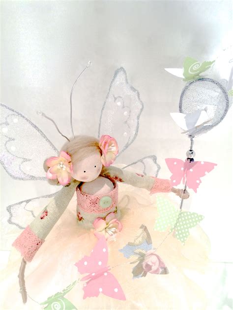 Butterfly Collecter Personalised Fairy In Pink Clothespin Dolls