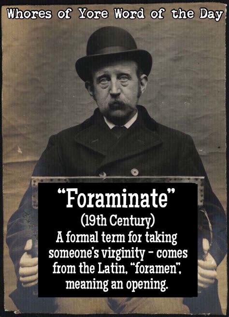 Whores Of Yore On Twitter Word Of The Day Foraminate