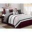 HGMart Bedding Comforter Set 7 Piece Luxury Striped Microfiber 