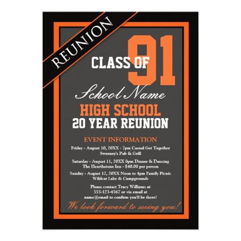 Classy Formal High School Reunion 5x7 Paper Invitation Card Zazzle
