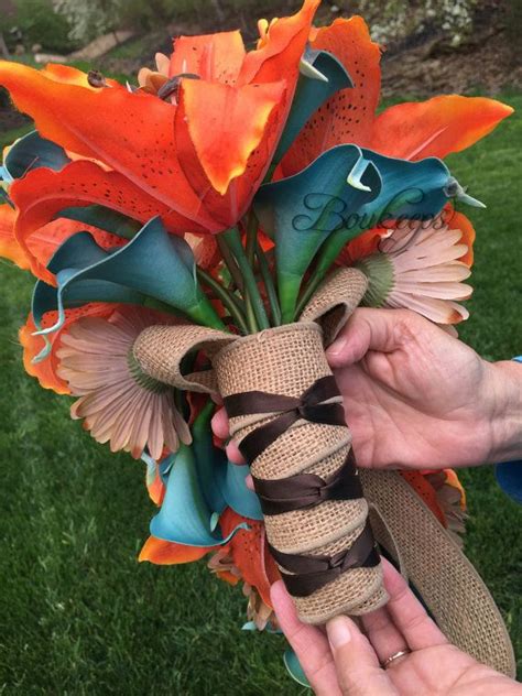 Cascading Bouquet Tiger Lily Cascading Bouquet Calla Lily Etsy