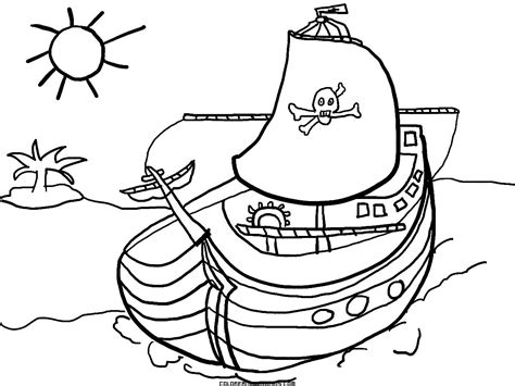 Barco Pirata Para Colorear Dibujos Para Colorear