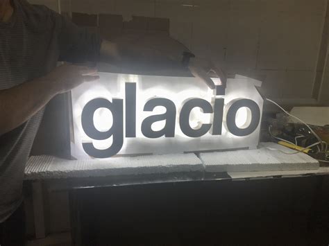 Led Illuminated Brushed Chrome Letters Signboard Backlit Signs