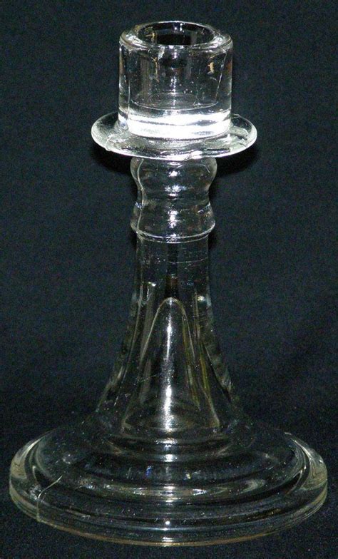 Vintage Clear Glass Candlestick Beauty Base Smooth Neck For Etsy Glass Candlesticks