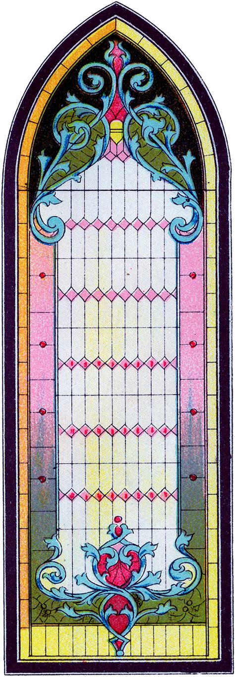 Vintage Stained Glass Gothic Window Image The Graphics Fairy