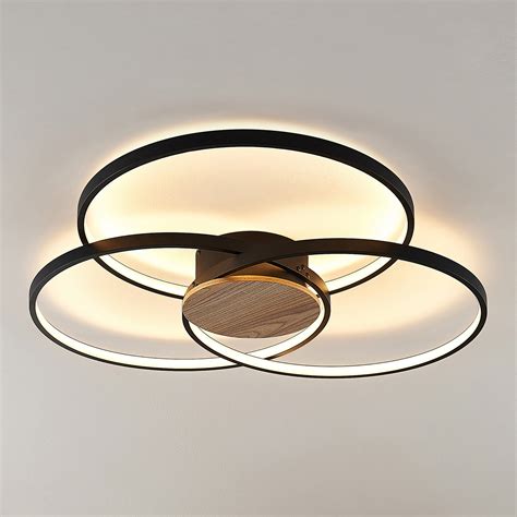 Lindby Riley Led Ceiling Light Dimmable Black Uk