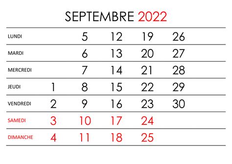 Calendrier Septembre 2022 Calendriersu