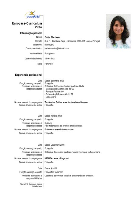 Modelo De Curriculum Vitae Em Portugues Modelo De Curriculum