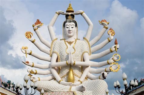 Golden Buddha With Many Arms Stock Image Image Of Decoration Belief