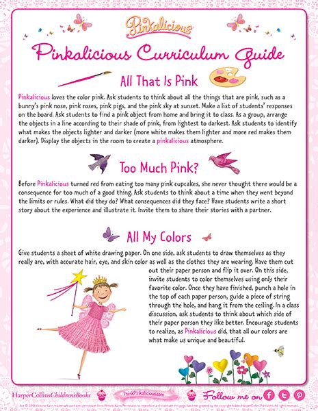Printable coloring pages for kids of all ages. Pinkalicious Curriculum Guide | Pinkalicious Activities ...