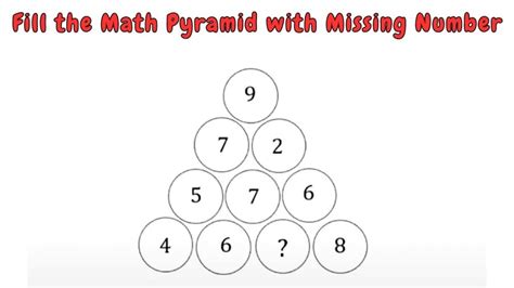 Brain Teaser Fill The Math Pyramid With Missing Number Louisiana