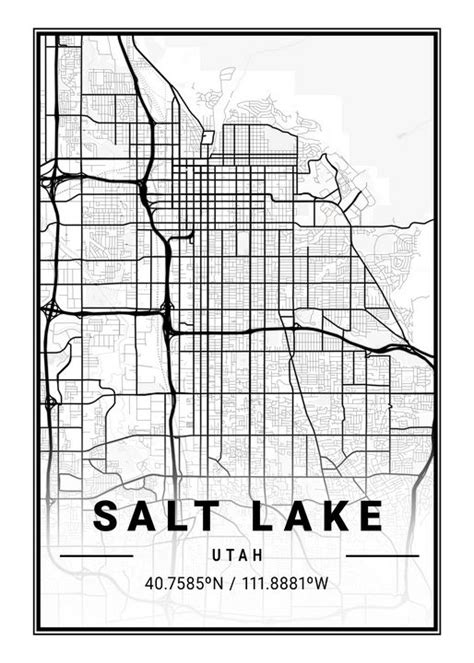Salt Lake Light City Map Tien Stencil Digital Art Buildings
